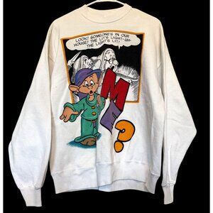 Vtg 90s Dopey Cartoon Graphic Sweatshirt Crewneck Comic Disney Snow White Dwarfs